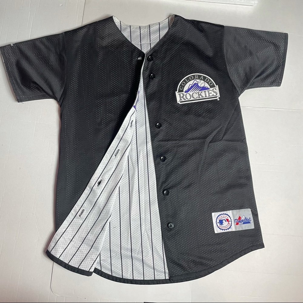 Majestic Vintage Colorado Rockies Reversible Baseball Jersey Youth Large - Picture 3 of 12